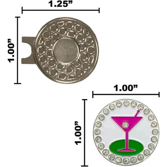Golf Ball Marker with A Standard Magnetic Hat Clip | Great Gift for Women - Picture 4 of 6